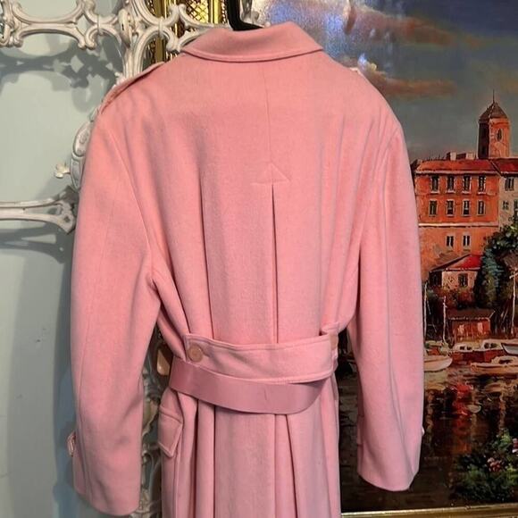 SISLEY 100% WOOL‎ PINK PEA COAT OVERSIZE SIZE S - Picture 3 of 8
